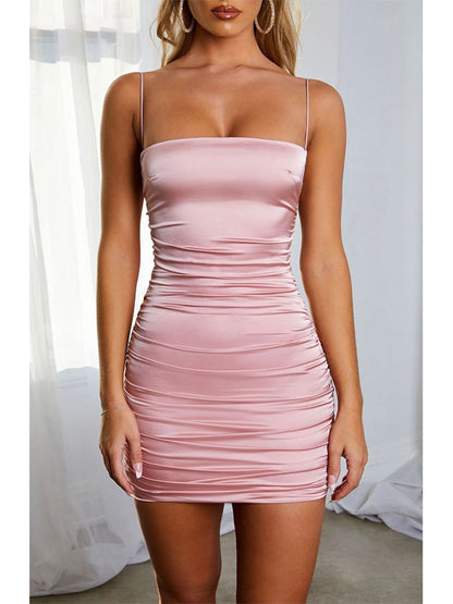 Mermaid Simple Chic Modest Straps Short Party Prom Dresses, Dusty Pink Homecoming Dresses HD008