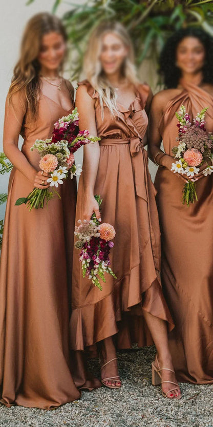 Mismatched Custom Hot Popular Beach Elegant Long Formal Bridesmaid Dresses BD005